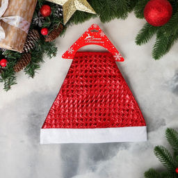 Колпак новогодний Текстура 27х33 см, красный - Зимнее волшебство фото 2