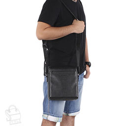 Сумка мужская кожаная 66309H black Heanbag в Новосибирске