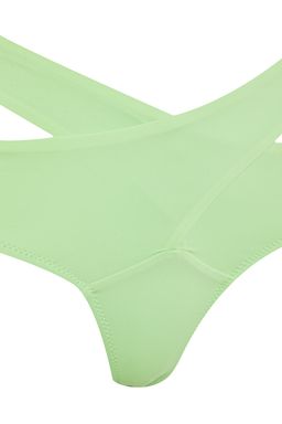 Ac?k Yesil Cut Out/Pencereli Yuksek Bel Regular Core Bikini Alt? TBESS20BA0184