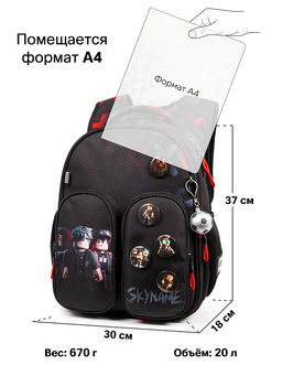 Рюкзак SkyName set-R9-6 + мешок для обуви, папка, пенал, кошелек, бейдж, канц.наб, бр. мячик, значки  фото 13