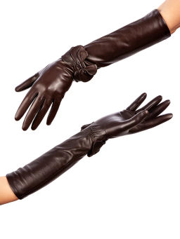 Перчатки женские ш/п F-IS0075 d.brown - Eleganzza фото 6