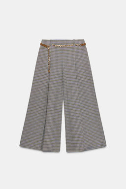 LONG HOUNDSTOOTH BERMUDA SHORTS WITH CHAIN BELT - Zara фото 5