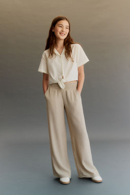 Pantal?n efecto arrugado con cintura fruncida - H&m фото 4
