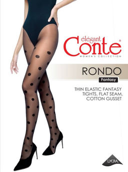 Колготки фантазийные CONTE Колготки в крупный горох RONDO grafit