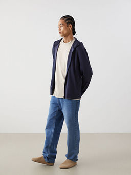 Kap??onlu Uzun Kollu Erkek Fermuarl? Sweatshirt