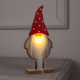 Светодиодная фигура «Дед Мороз» 7×22×5 см, дерево, батарейки CR2032 (в комплекте), свечение тёплое белое