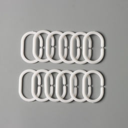 Кольца для штор Доляна, в ванную, пластик, 12 шт., 5.7×3.8 см, белые