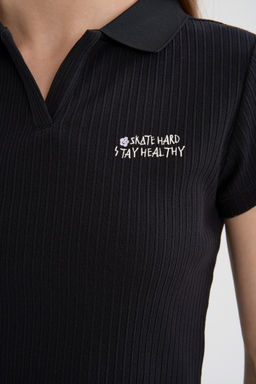 Поло Черный ANTA SKATE SS Polo  фото 9