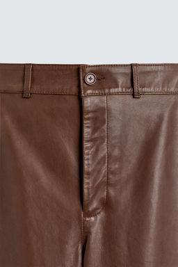 LEATHER BALLOON FIT TROUSERS - Zara фото 8