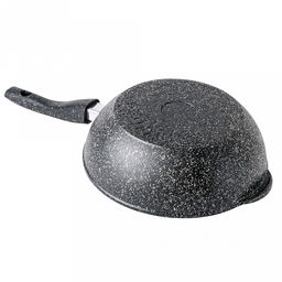 Сотейник с антипригарным покрытием д24см "Гранит", h8,2см, s0,4см, съемная ручка из термостойкого пластика (Россия)