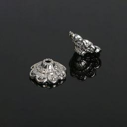 Шапочки для бусин (набор 10 шт.), 6?13.5 мм, цвет серебро