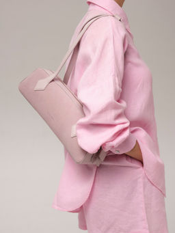 Сумка багет на плечо Deboro 31129 розовый дым