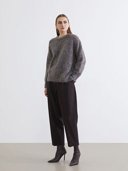 Y?ksek Bel Pileli Havu? Kesim Kad?n Pantolon