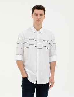 Lacivert Slim Fit Uzun Kollu G_mlek
