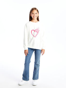 Bisiklet Yaka K?z ?ocuk Sweatshirt