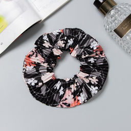 Цена за 3 шт. Резинка для волос «Орбита», жатка лето, 12 см, чёрная