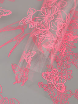 Плёнка для цветов «Ласточки», прозрачный/розовый туманный, 0.6×9.3±5% м, 40 мкм, 200 г