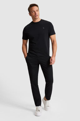 Erkek Siyah Regular Fit Bisiklet Yaka Basic Ti__rt