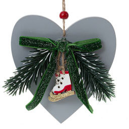 Изделие декоративное подвесное "Ёлка/Сердце", L12 W2,5 H12 см, 2в.