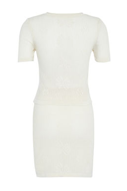 Ekru Ajurlu/Delikli Cicek Desenli Triko Alt-Ust Tak?m TWOSS24AU00146 - Trendyolmilla фото 8