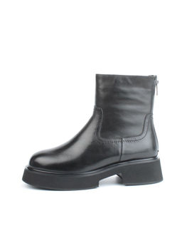 04-HJM396 BLACK Ботинки зимние женские (натуральная кожа, натуральный мех)