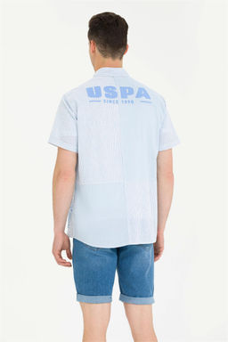 U. S. Polo Assn / Мужская синяя рубашка с коротким рукавом - U.s. polo assn фото 12