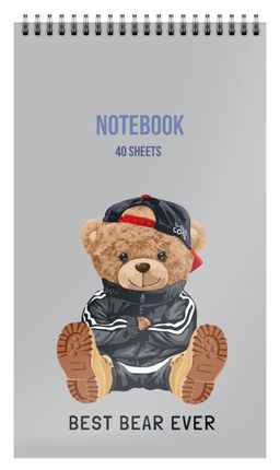 Блокнот А7 40 л. клетка Schoolformat КРУТОЙ МИШКА на гребне, мелованный картон, сплошной Уф-лак - Buro фото 5