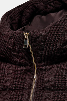 CABLE KNIT HOODED ANORAK - Zara фото 9