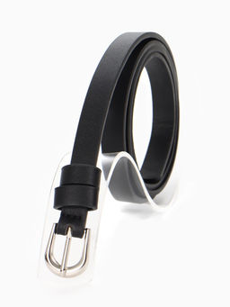 Ремень женский, пряжка металл, 1 прокол, 1.4×105 см, чёрный