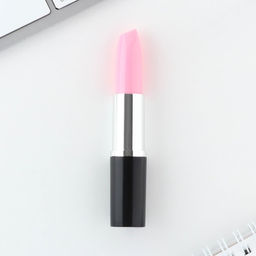 Ручка прикол шариковая помада 8 марта на подложке