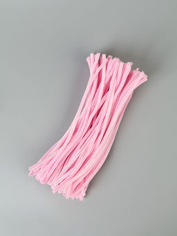 Синельная проволока, набор 100 шт, размер 1 шт 30х0,8 см, цвет розовый