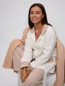 Пижама женская из футера Салли бежевый