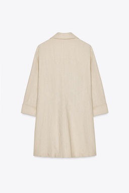 DOUBLE-BREASTED LINEN BLEND BLAZER - Zara фото 7