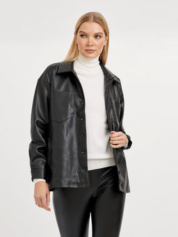 пиджак женский черный на пуговицах и с карманами