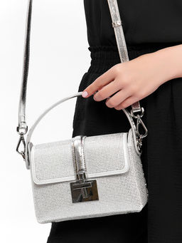 LACCOMA сумка Y2032-Z-серебристый натуральная кожа полиэстер фото 2