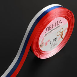 Лента атласная Триколор, односторонняя, 20 мм, 18 1 м