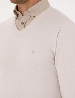 Ta_ Slim Fit V Yaka Basic Triko Kazak - Pierre cardin фото 7