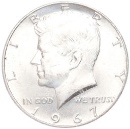 Монета 1/2 доллара (50 центов) 1967 года США