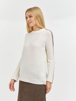 джемпер женский в молочном цвете с лампасами - Glenfield фото 4