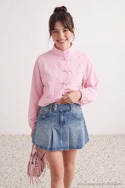 Mavi %100 Pamuk Bel Detayl_ Pileli Mini Denim Etek TWOAW27ET00034 - Trendyolmilla фото 3