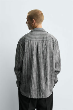 CREASED-EFFECT STRIPED FLOWING SHIRT - Zara фото 3