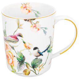 Кружка 360 мл 12*8,5*10,5 см "Певчие птички" фарфор NEW BONE CHINA
