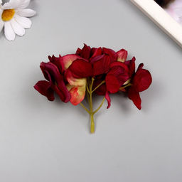 Цена за 6 шт. Бутон на ножке для декорирования «Фиалка красная», d=5 см, h=10 см
