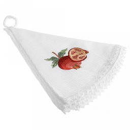 Полотенце кухонное вафельное "Круглое лето" д60см, хлопок 100%, с петелькой, ажурный кант, с вышивкой в ассортименте (Китай)