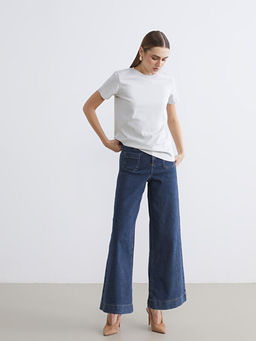 Wideleg Kad?n Jean Pantolon