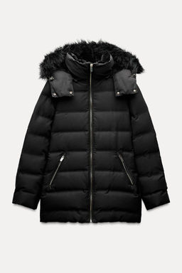 SEMI-LONG HOODED PUFFER JACKET - Zara фото 4