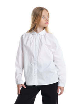 Рубашка для девочки подросткам школьная форма 22-7617 белый - Mini maxi фото 12
