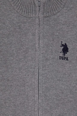 Серый меланжевый трикотажный кардиган для мальчика Неожиданная скидка в корзине - U.s. polo assn фото 3