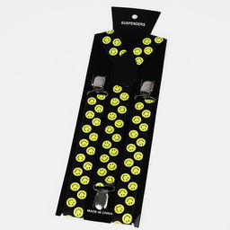 Подтяжки взрослые, ширина 2.5 см, цвет чёрный/жёлтый