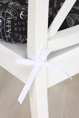 Подушка на стул 40х40см Bio-Line круглая с 4 завязками, 4 точки рогожка. PRKR4